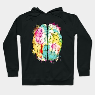 Brain Floral, Mental Health colorfull watercolor Hoodie